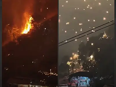 Drones pegam fogo e caem sobre público durante espetáculo na China