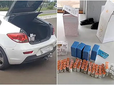 Trio é preso ao transportar emagrecedores ilegais escondidos em caixas de perfume