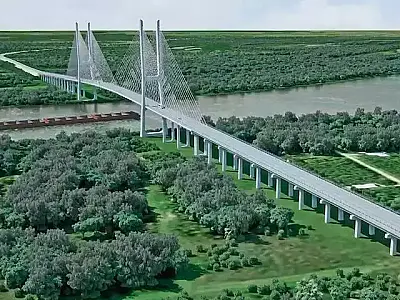 Ponte da Rota Bioceânica se aproxima da conclusão e falta apenas 70 m para unir Brasil e Paraguai