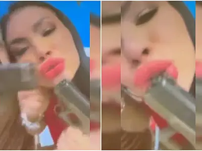 Blogueira aparece com arma em vídeo e caso passa a ser apurado em Manaus