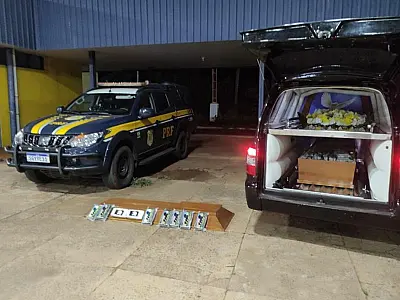 Motorista de carro funerário é preso ao transportar 162 kg de cocaína em Mato Grosso do Sul