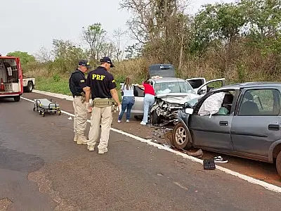 Colisão na BR-267 resulta em uma morte e cinco feridos em Bataguassu