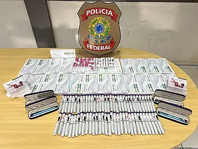 PF apreende mais de 140 canetas para emagrecimento em aeroporto de Ponta Porã (MS)
