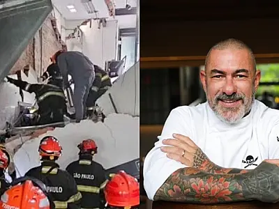 Desabamento em restaurante de Henrique Fogaça deixa uma pessoa morta em SP