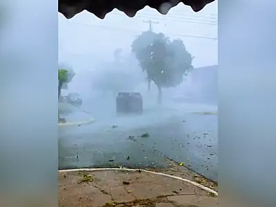 Vento de quase 140 km/h causa estragos e assusta moradores em distrito de Fátima do Sul