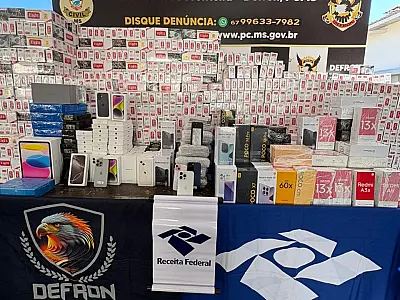 Ação conjunta apreende R$ 1,4 milhão em mercadorias ilegais na fronteira