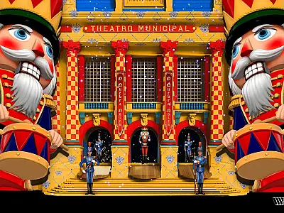Fachada do Theatro Municipal do Rio vai mostrar O Quebras Nozes