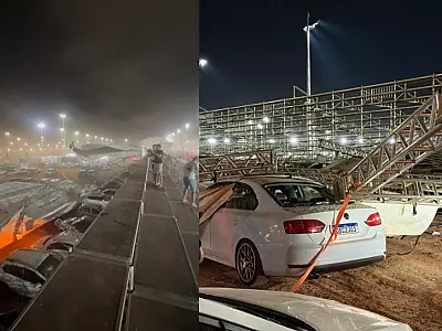 Ventania causa queda de estrutura e deixa feridos durante atividades da Stock Car em Cuiabá