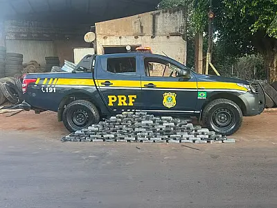 PRF descobre 105kg de cocaína escondidos em pneus de caminhão durante manutenção em MS