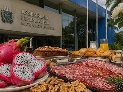 Pitaya, brigadeiro de colher e salaminho italiano: café da manhã da Alems pode custar R$ 618 mil por