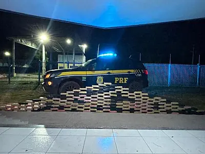 PRF apreende 182 kg de cocaína escondidos em caminhão na BR-262, em Corumbá