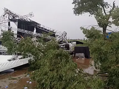 Temporal com ventos fortes derruba estrutura de festa em Regente Feijó (SP): uma pessoa morreu