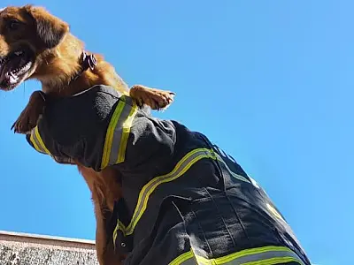 Populares acionam bombeiros para salvar cachorro após dias em apuros em telhado de empresa