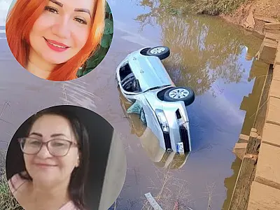 Mãe e filha morrem após carro cair de ponte em MS