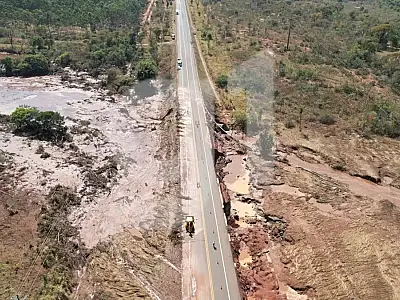 Barragem rompida do Nasa Park afeta área de 90 hectares de área de preservação