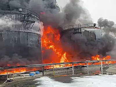 Drones russos provocam incêndios em instalações de energia na Ucrânia