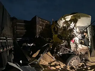 Colisão em cadeia entre carretas deixa motorista morto na MS-395