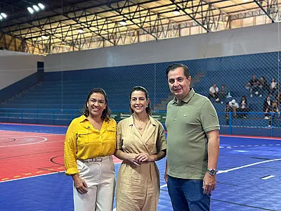 Soraya Thronicke entrega novo piso do Ginásio Ticão e fortalece esporte em Jardim
