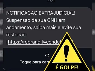 Golpe de SMS: Detran-MS alerta motoristas sobre falsa notificação de suspensão de CNH