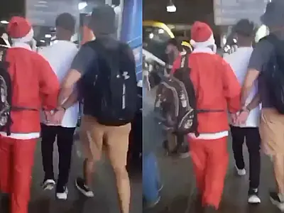 Policial fantasiado de Papai Noel prende foragido em rodoviária de Porto Alegre