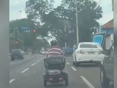 Flagrante em plena Afonso Pena mostra risco no trânsito de Campo Grande