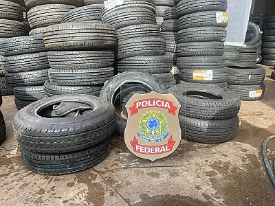 PF desarticula esquema de contrabando de pneus da China e Paraguai para MS