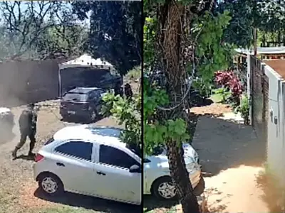Suspeitos abandonam carro e se escondem em área de mata durante perseguição