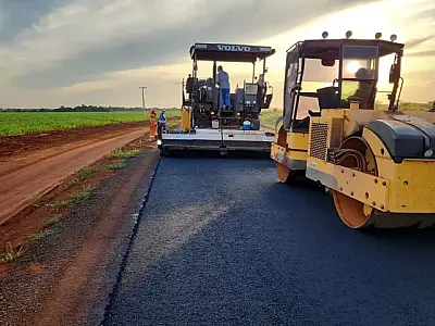 Estratégica para a logística, MS-316 conta com avanço nas obras de pavimentação