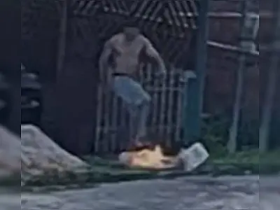 Homem ateia fogo na esposa por ciúmes e fere filha de 11 anos