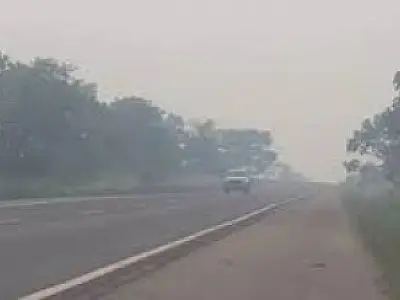 Moradores de Aquidauana são surpreendidos por intensa fumaça do Pantanal