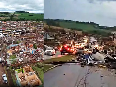 Novas imagens aéreas revelam devastação em Rio Bonito do Iguaçu (PR)