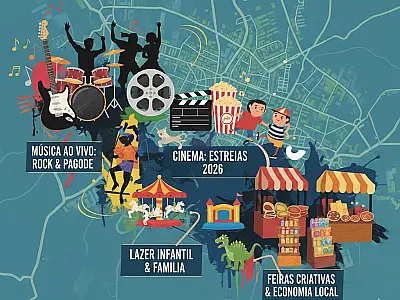 Campo Grande inicia 2026 com feiras, música ao vivo, lazer infantil e estreias no cinema