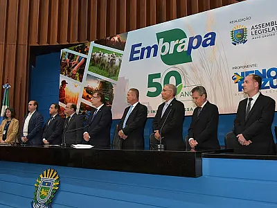 Sessão solene na ALEMS homenageia Embrapa pelos 50 anos de contribuição ao agronegócio em MS