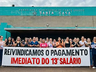 Enfermagem da Santa Casa de Campo Grande inicia paralisação por atraso no 13º salário