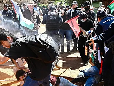 Confronto em Brasília: PM lança gás e prende manifestantes durante ato pró-Palestina
