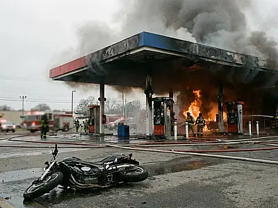 Motociclista alega gasolina adulterada, incendeia posto e foge no Rio de Janeiro

