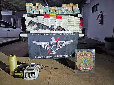 R$ 1 milhão e cocaína: traficante é preso em Ponta Porã
