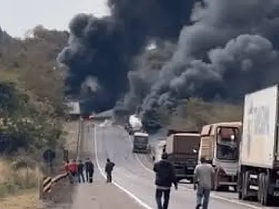 Incêndio causa caos e interdição na BR-163 em Nova Alvorada do Sul