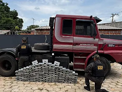 Polícia apreende 147 kg de cocaína em carreta na MS-040