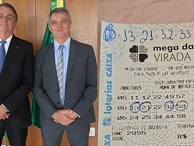 Bolsonaro e irmão acertam quadra da Mega da Virada em bolão e faturam prêmio modesto