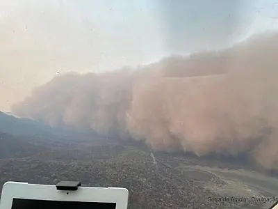 Pantanal é surpreendido por dualidade climática: Tempestade de chuva e poeira