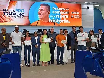 Senai e Câmara realizam primeira formatura de profissionais qualificados pelo Pronto Pro Trabalho