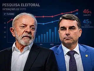Lula e Flávio Bolsonaro ficam separados por um ponto em cenário de 2º turno, aponta Nexus/BTG