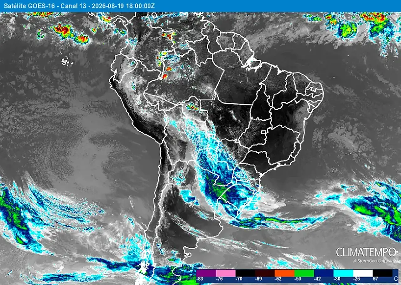 Frente fria avança sobre Mato Grosso do Sul nesta quinta e provoca chuva e queda nas temperaturas