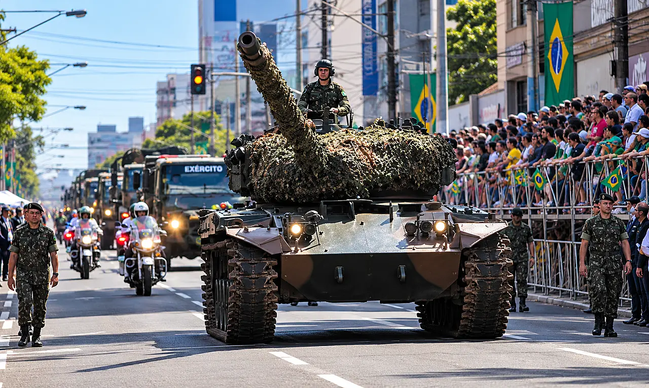 Frio não afasta público e desfile de 7 de Setembro movimenta o Centro de Campo Grande